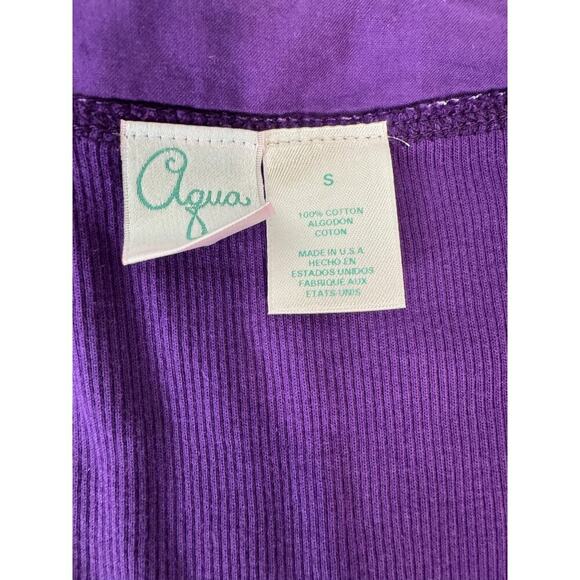 Vintage Y2K Aqua Rhinestones Fitted Ribbed 2000s Made USA Scoop Neckline Small - Picture 6 of 7